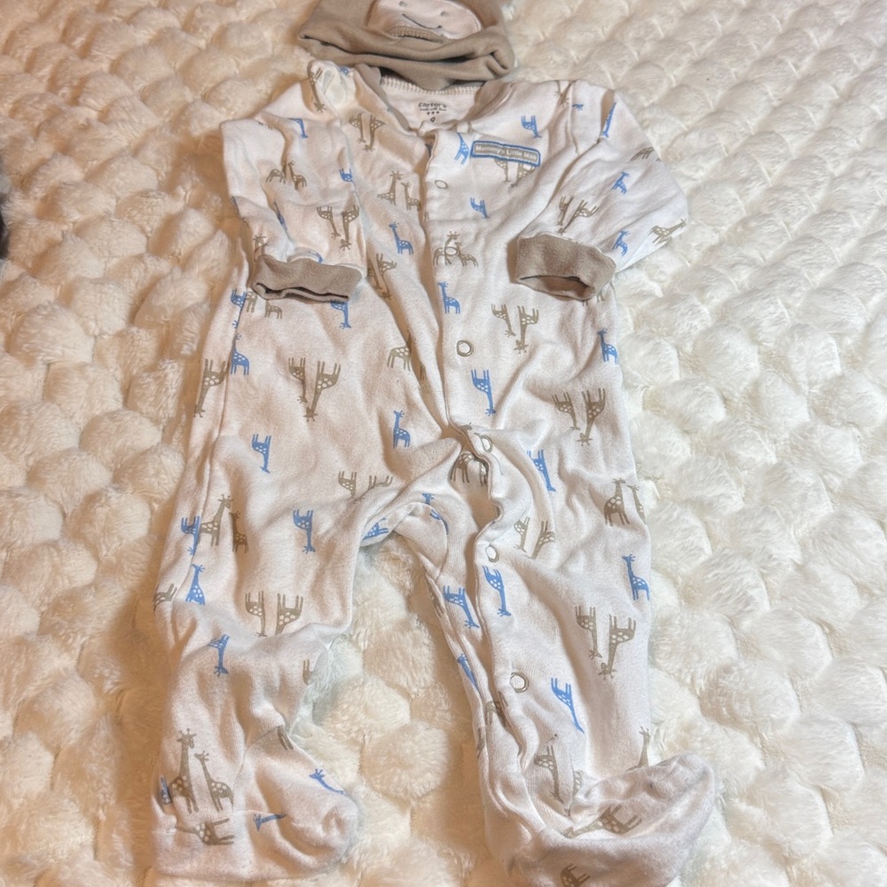 Animal Print Baby Onesie with Hood
